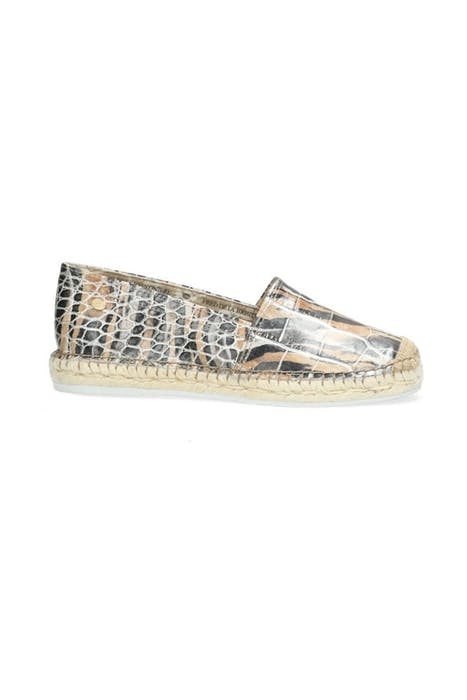 ESPADRILLE LOAFER ZEBRA PRINTED LEATHER BLACK BEIGE 1