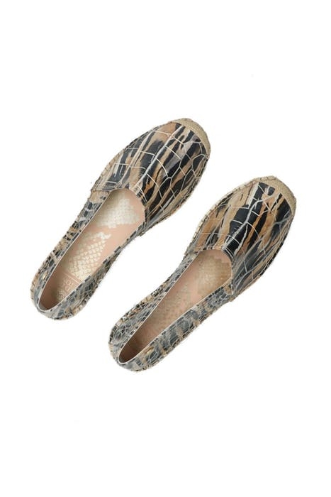 ESPADRILLE LOAFER ZEBRA PRINTED LEATHER BLACK BEIGE 2
