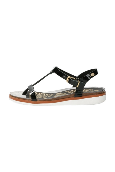 SANDAL CORK MATCH UPPER PATENT LEATHER BLACK 5