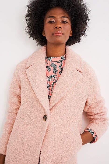 BOUCLE MIDI COAT LGT PINK 3