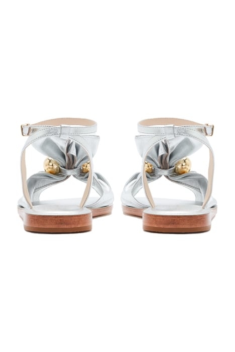 BONNIE BOW FLAT SANDAL SILVER & CHAMPAGNE 2