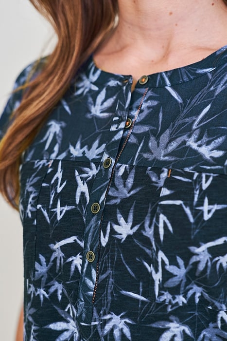 SUMMER JERSEY WOVEN MIX SHIRT NAVY MULTI 5