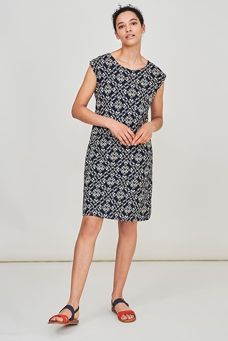 ADRIANNA FAIRTRADE DRESS NAVY MULTI 3
