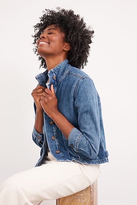 SLOUCHY DENIM UTILITY JACKET MID DENIM 4