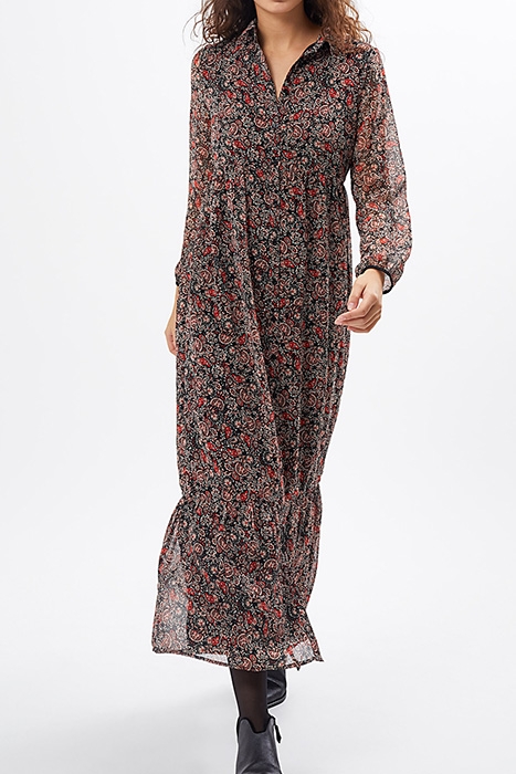 BLACK BOHO PAISLEY PRINT LONG DRESS 1
