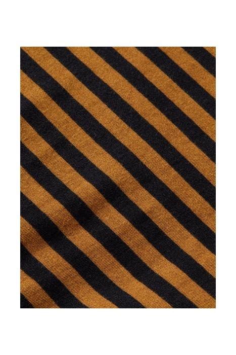 JERSEY A-LINE DRESS WITH GATHERED LAYERS IN YARN DYE STRIPE  3