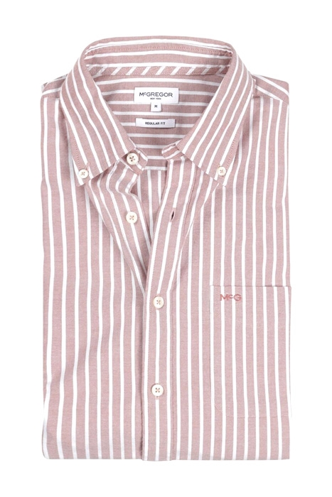 MCG RF STRETCH OXFORD STRIPE SHIRT BURNED RED 4