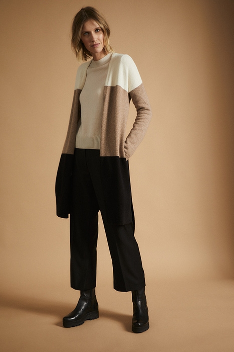 COLOURBLOCK STRICKMANTEL GOTS OFFWHITE MULTICOLOUR 3