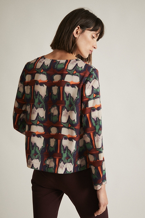 BLUSE PRINT AQUARELL / ORANGE 2