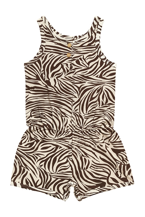 JUMPSUIT SHORT ZEBRA BROWN/ECRU 1