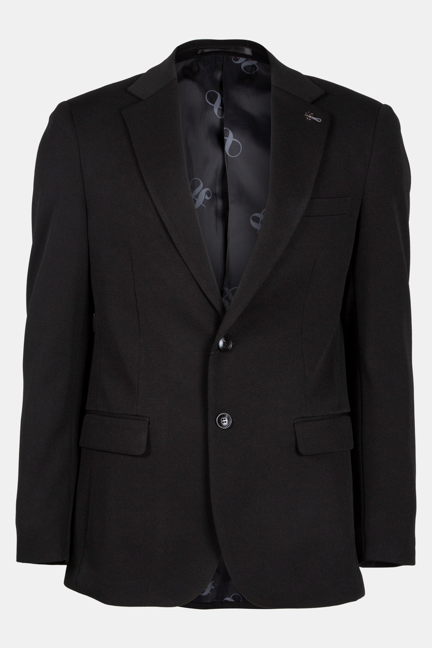 2 BUTTON JACKET TEXTURED KNIT BLACK 3