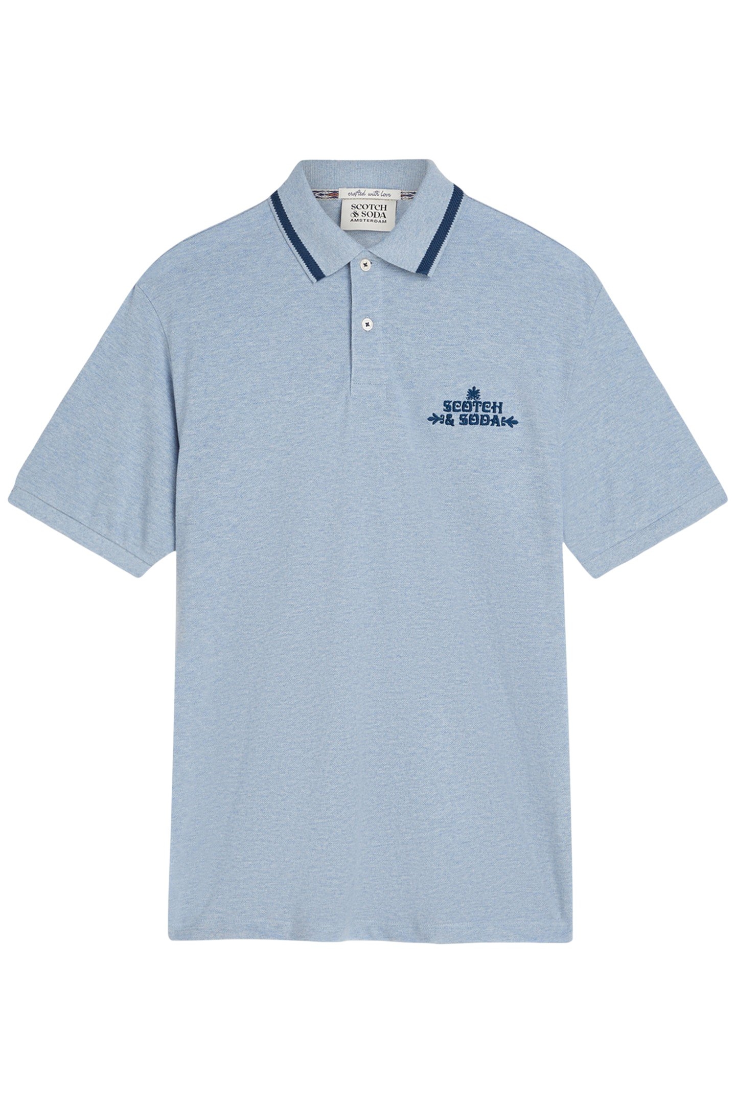 PIQUE SS POLO SKY/PEWTER 1