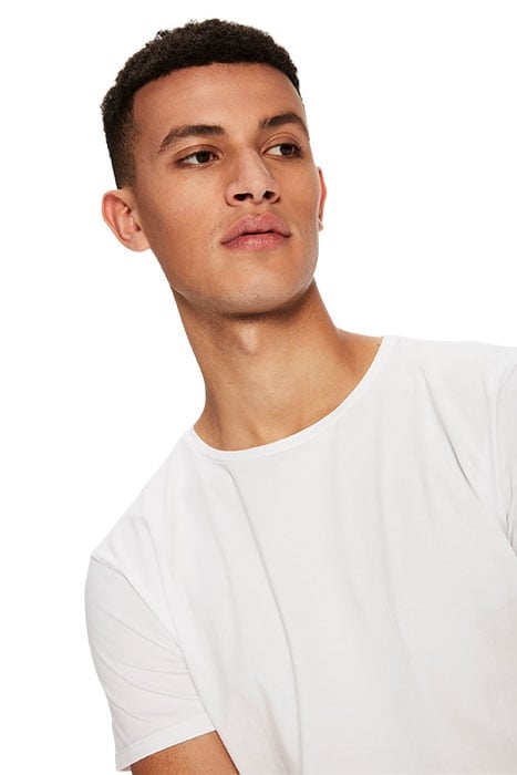 124891-NOS - COTTON/LYCRA CREWNECK TEE WHITE 2