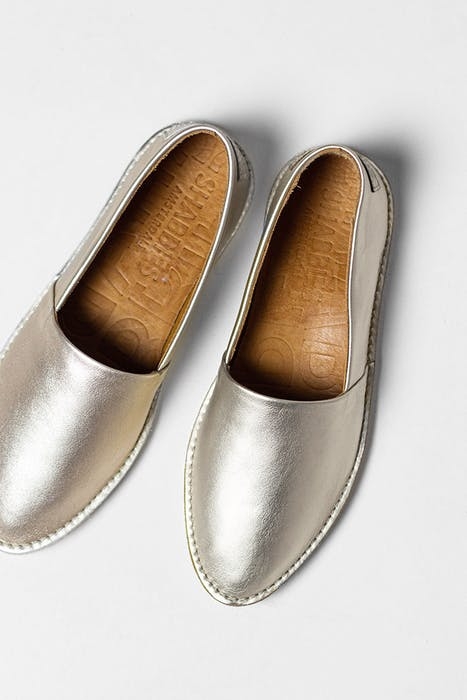 LOAFER VEGETABLE SHINY LEATHER SILVER 5