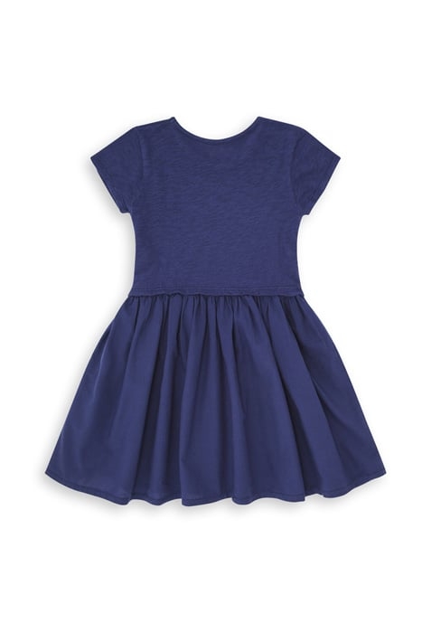 BI-MATERIAL DRESS CHARLEMAGNE BLUE 2