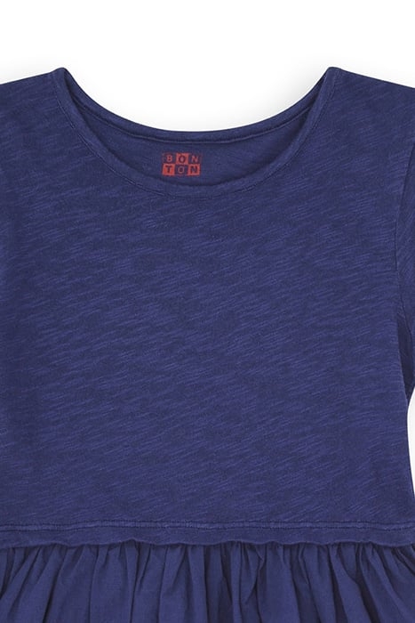 BI-MATERIAL DRESS CHARLEMAGNE BLUE 3