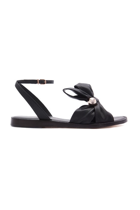 BONNIE BOW FLAT SANDAL BLACK 1