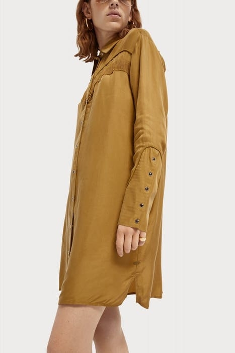 SHIRT-DRESS WITH WESTERN DETAILS KHAKI 5