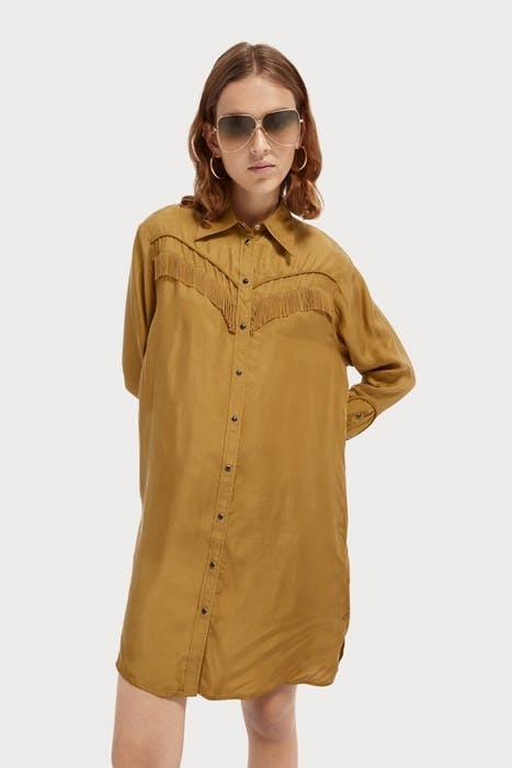 SHIRT-DRESS WITH WESTERN DETAILS KHAKI 3