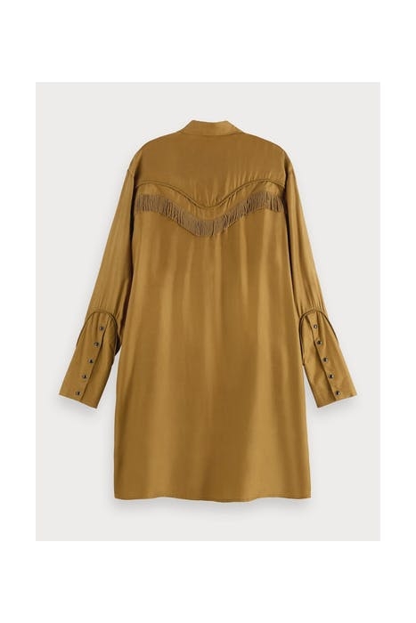 SHIRT-DRESS WITH WESTERN DETAILS KHAKI 2