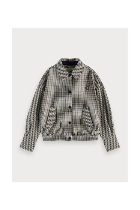 TAILORED HEAVY JERSEY BOXY FIT JACKET IN HOUNDSTOOTH PATTERN 1