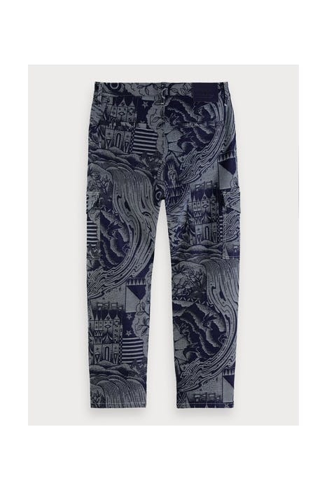 AMS BLAUW STORYTELLER INDIGO JACQUARD CARGO PANT COMBO A 2