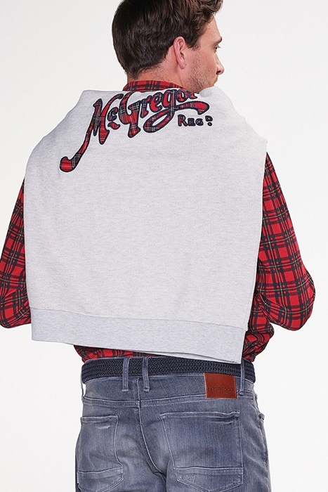 MCG VINTAGE TARTAN CREW SWEAT LIGHT GREY 3