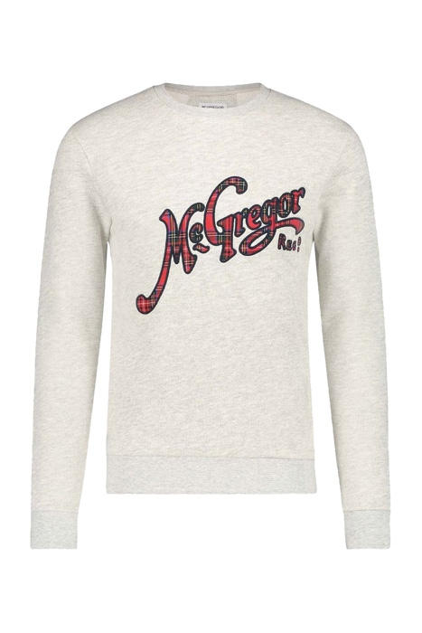 MCG VINTAGE TARTAN CREW SWEAT LIGHT GREY 1