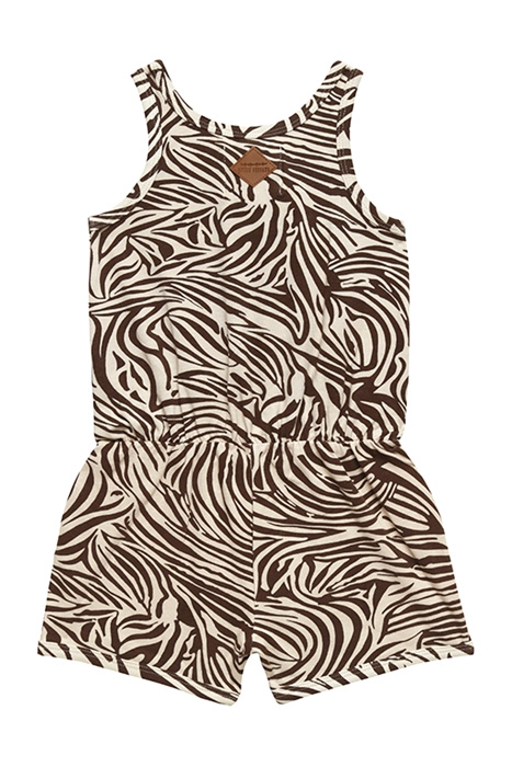 JUMPSUIT SHORT ZEBRA BROWN/ECRU 2