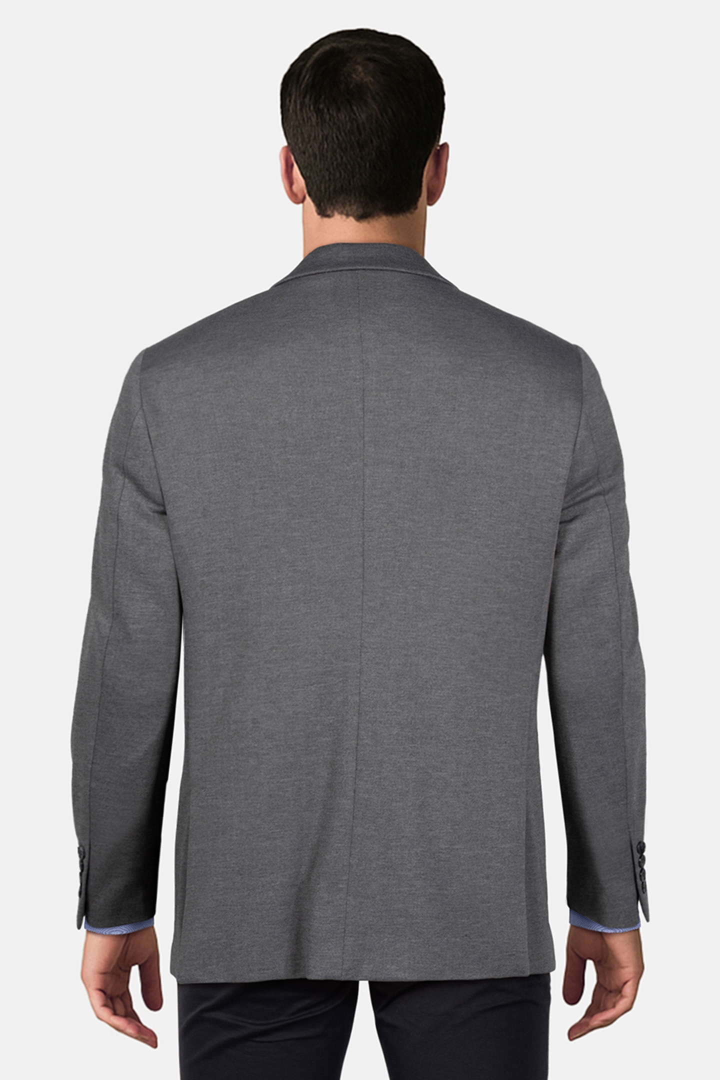 2 BUTTON JACKET JERSEY KNIT PATCH POCKETS CHARCOAL 2